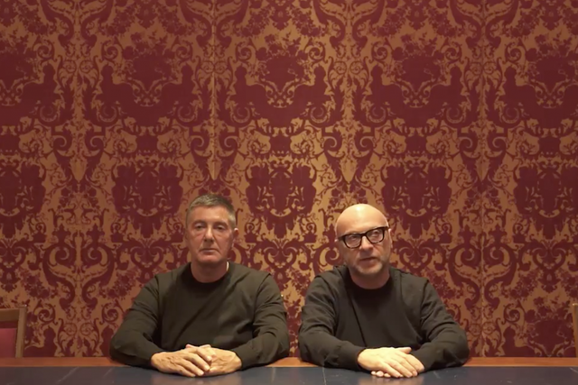 Stefano Gabbana (left) and Domenico Dolce make their video apology