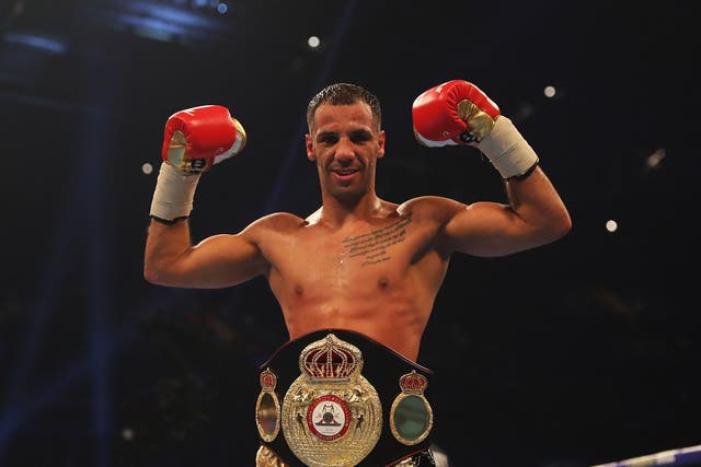 Khalid Yafai with his WBA super-flyweight belt