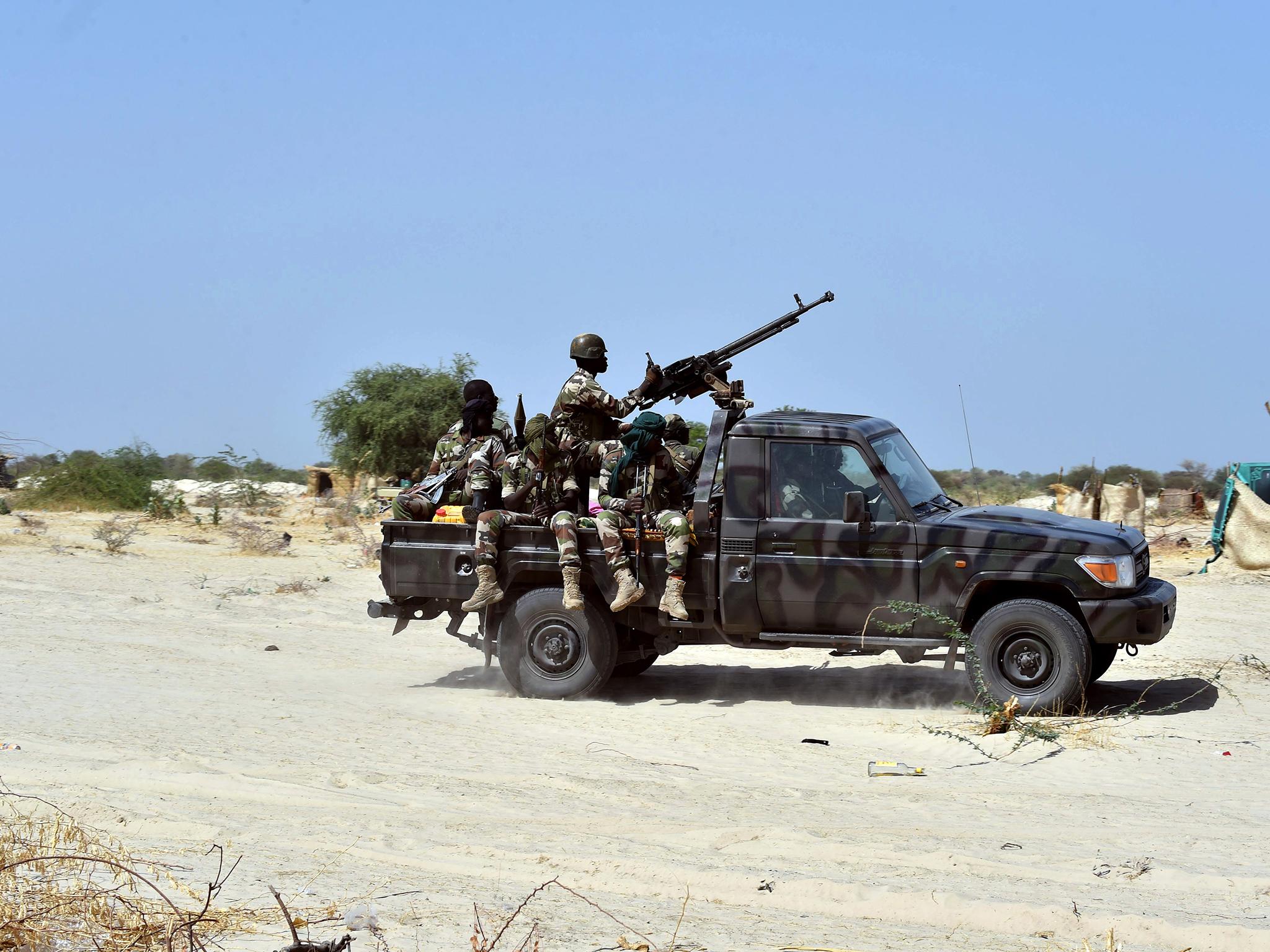 Soldiers from Niger photographed on a joint mission against Boko Haram in Nigeria, in May 2015