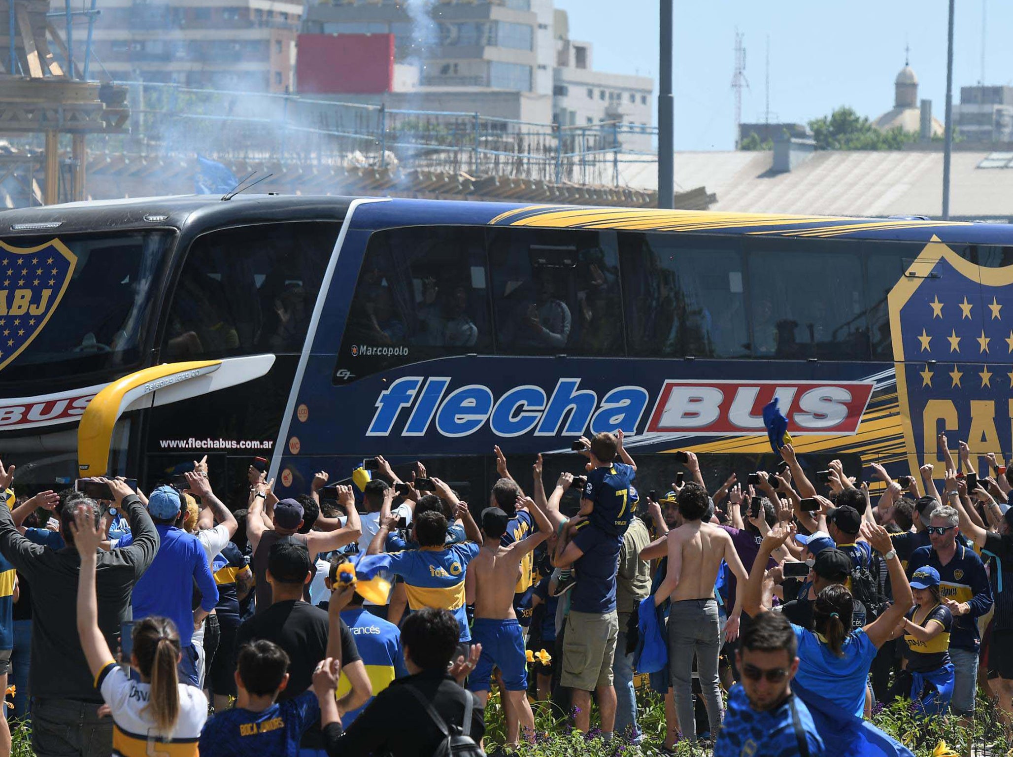 The Boca team bus came under attack
