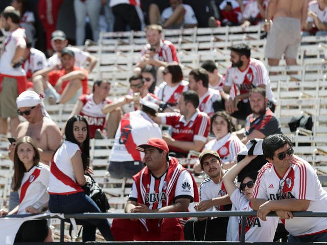 A number of fans had already started to enter the Monumental stadium before the game was postponed