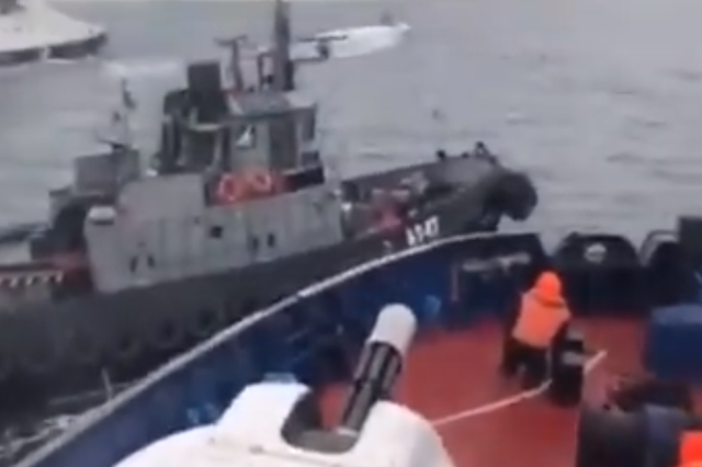 Russian ship rams Ukrainian tugboat in Black Sea