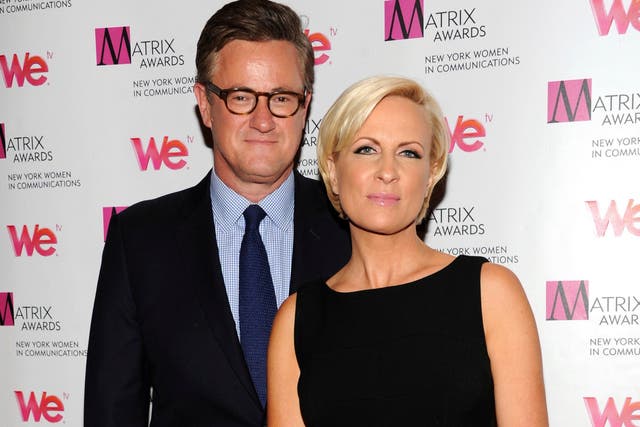 <p>Joe Scarborough with his wife and co-host Mika Brzezinski </p>