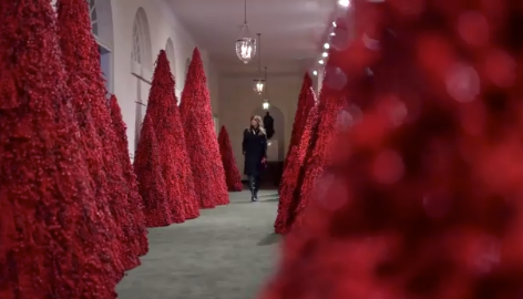 The White House's red trees are being mocked online (Twitter)