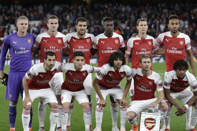 The Arsenal team line up