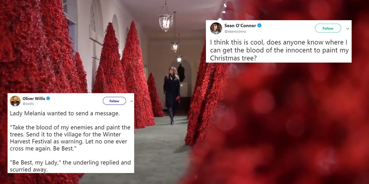 Melania Trump's White House Christmas decorations are terrifying people