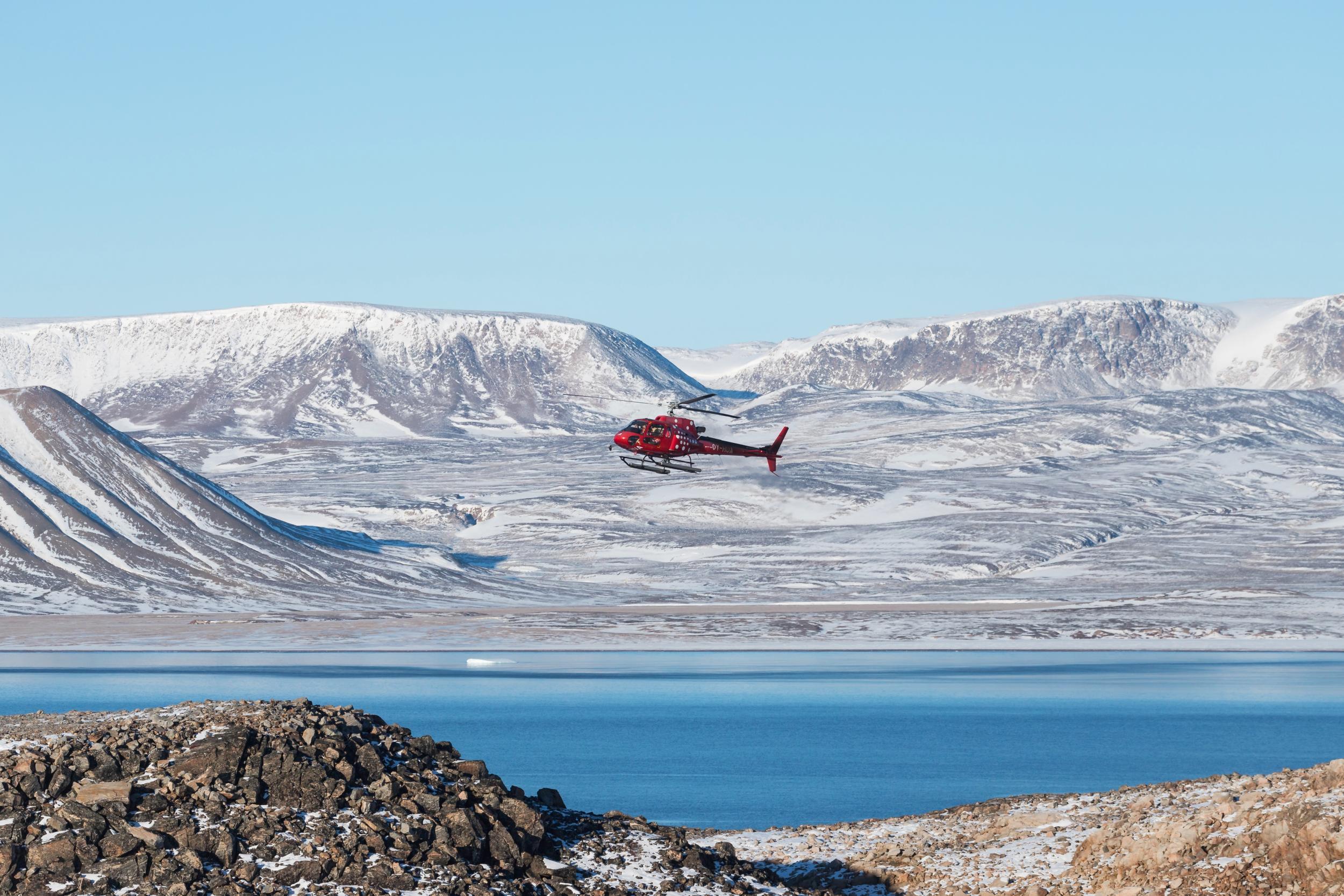 Get to the chopper: the only way in and out of Ittoqqortoormiit is via helicopter