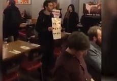 Animal-rights protesters play cow slaughter sound to steakhouse diners