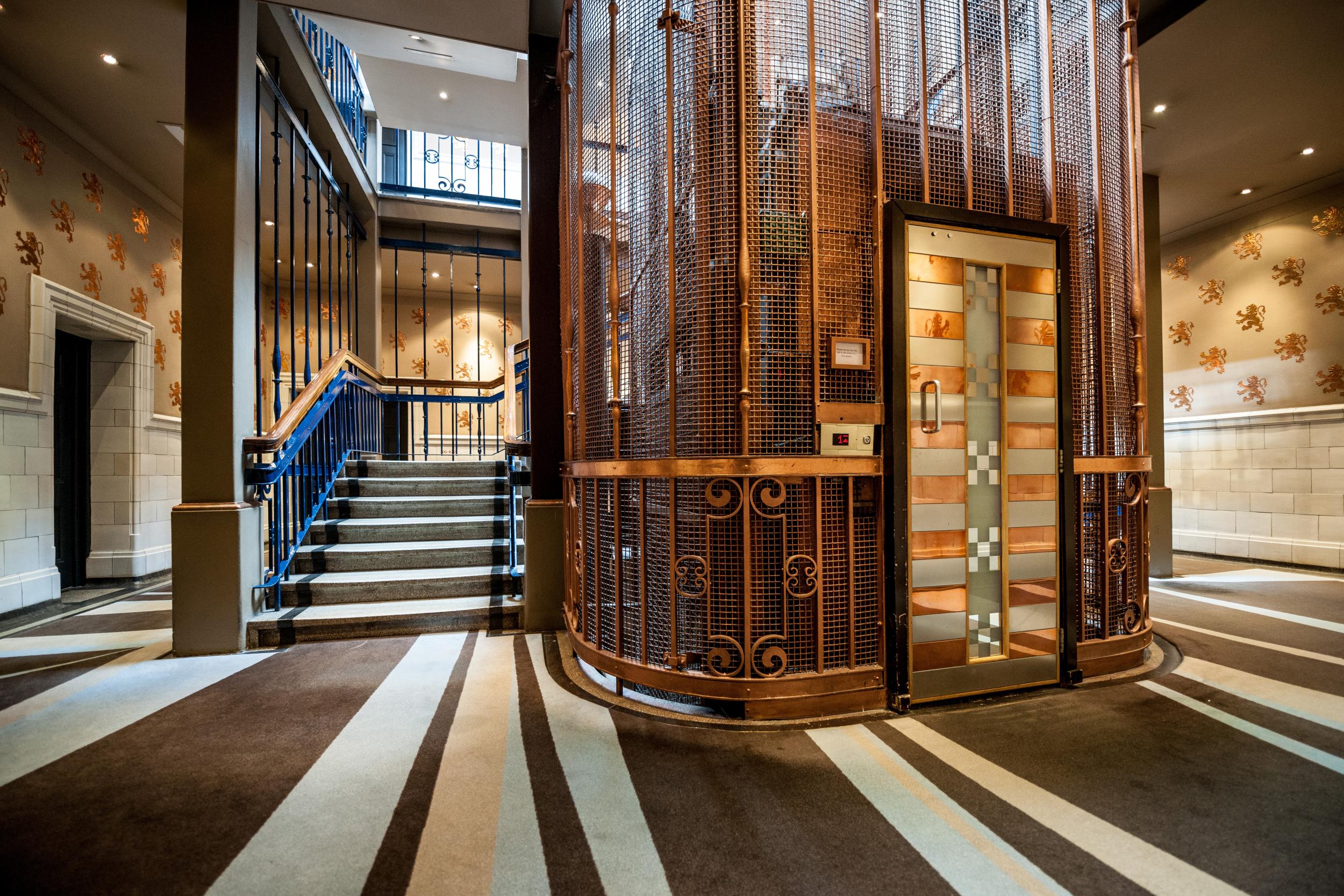 The stunning heritage lift at ABode Glasgow