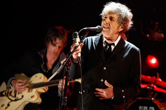Bob Dylan performing at the Critics' Choice Movie Awards in Los Angeles