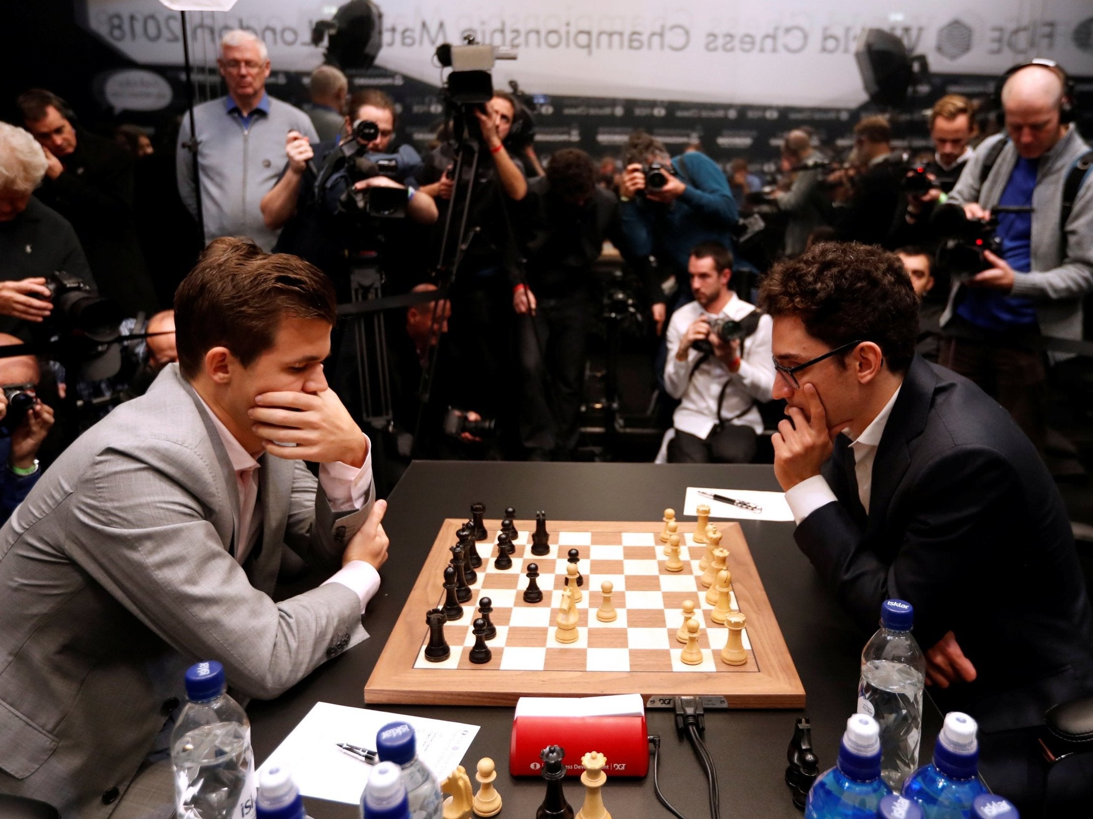 Magnus Carlsen attending The FIDE World Chess Championship 2018