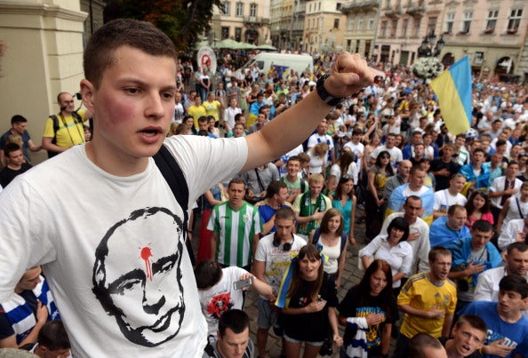 Ultras from various Ukrainian teams have set aside football allegiances over the past year to protest against Vladimir Putin