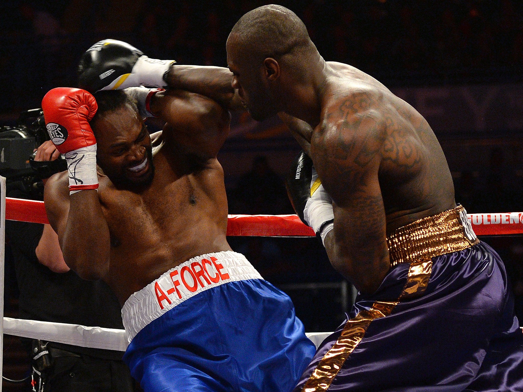 Audley Harrison was on the end of a brutal knockout defeat by Deontay Wilder five years ago