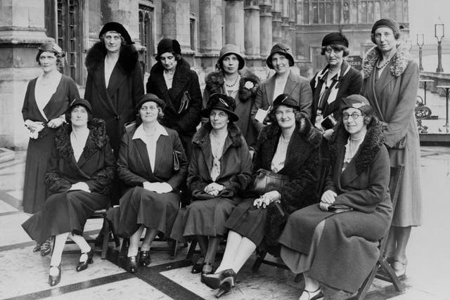 Women MPs take to the terrace of the House of Commons in 1931