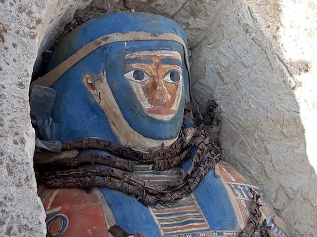 Eight mummies dating back over 2,300 years were found by Egyptian archaeologists at a pyramid complex south of Cairo