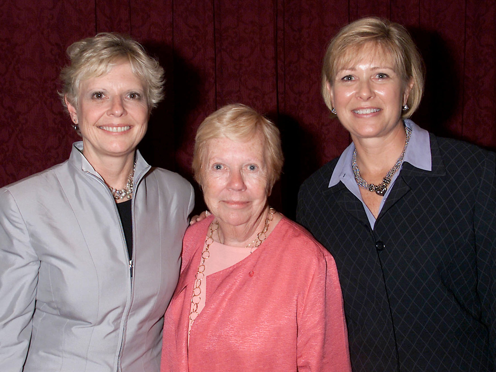 Maas (centre) at the Women to Watch advertising awards luncheon New York in 2001