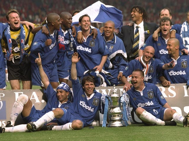 Chelsea celebrate their win over Middlesbrough in the FA Cup Final
