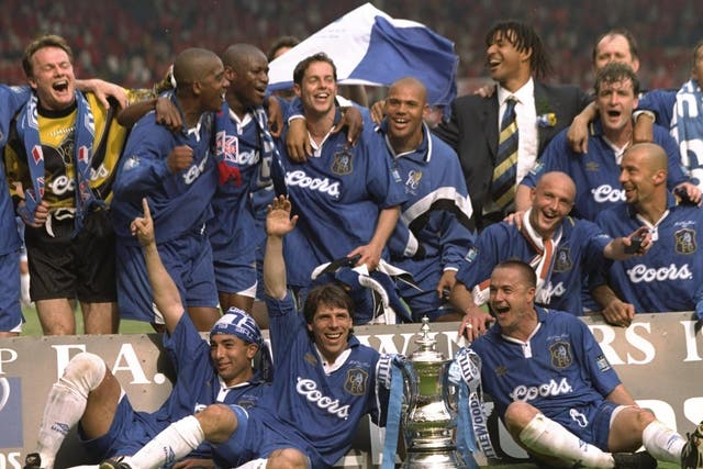 Chelsea celebrate their win over Middlesbrough in the FA Cup Final