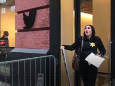Laura Loomer chains herself to Twitter HQ but gives up after two hours