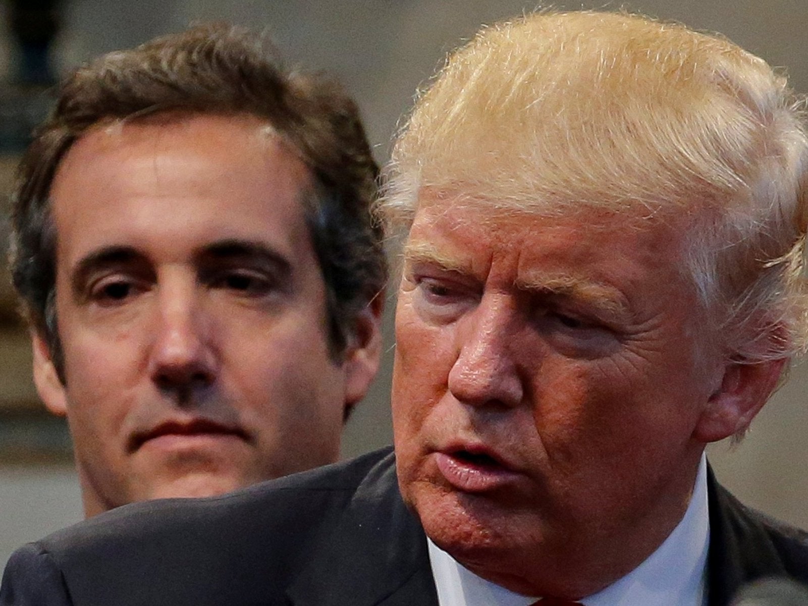 Donald Trump with his then personal lawyer Michael Cohen in September 2016. Prosecutors believe Cohen know where skeletons are rattling away about the president, his family and close associates