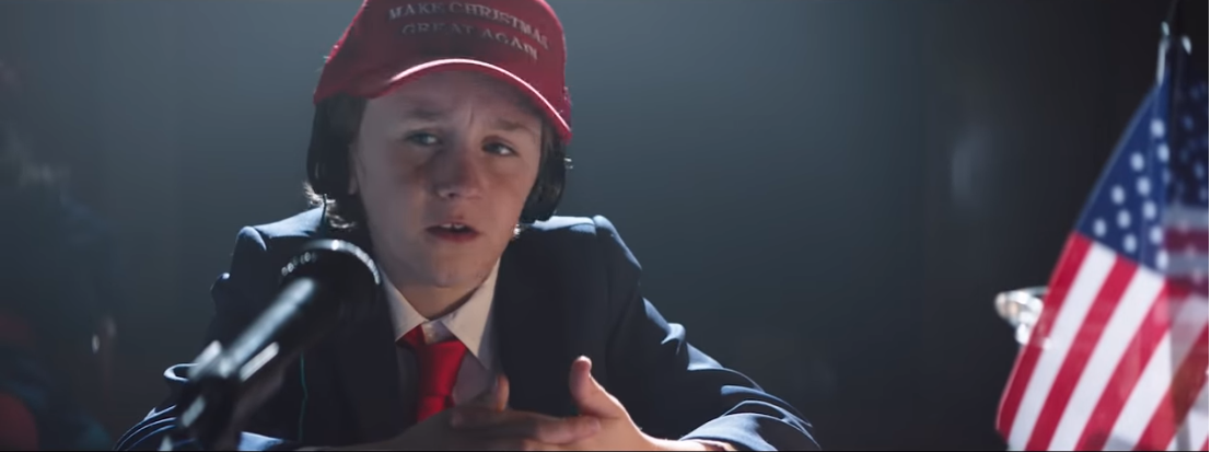 Mini-Trump in Air New Zealand's Christmas video