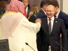 Putin high-fives Saudi crown prince bin Salman at G20 summit