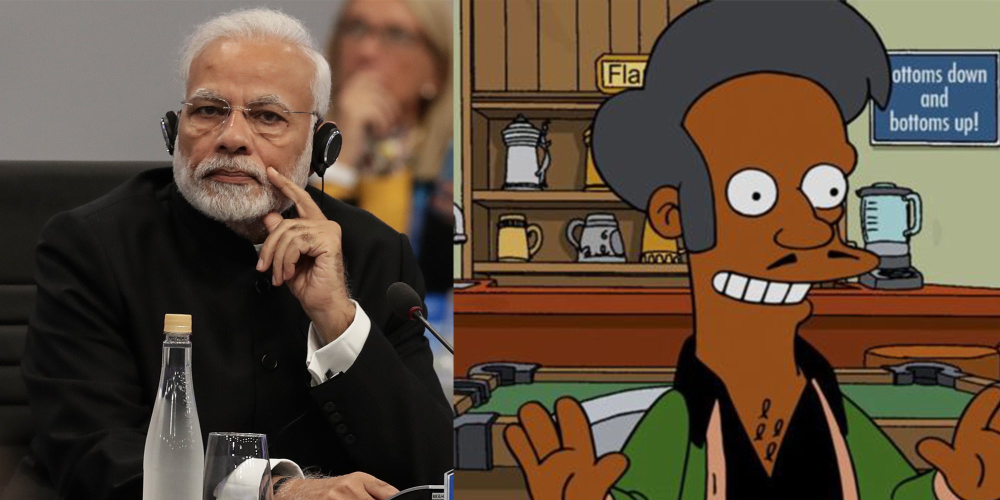 A TV channel is facing criticism after comparing India's PM to Apu from The Simpsons