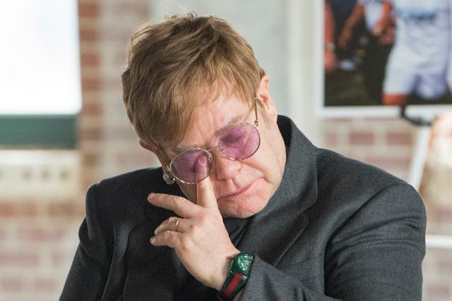 Sir Elton John moved to tears at the Grady Ponce De Leon Centre in Atlanta last week