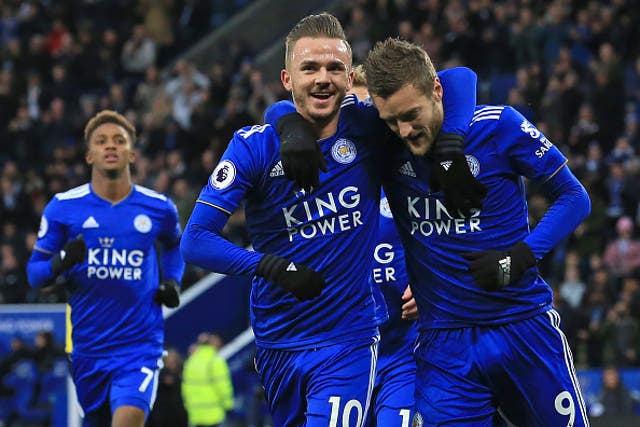 James Maddison and Jamie Vardy were on target in Leicester’s win against Watford (