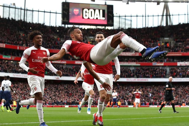 Aubameyang scored twice as Arsenal rallied to beat Spurs