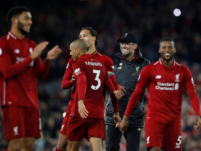 Jurgen Klopp wildly celebrated Liverpool’s victory