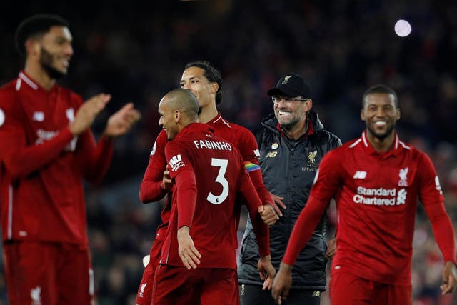 Jurgen Klopp wildly celebrated Liverpool’s victory