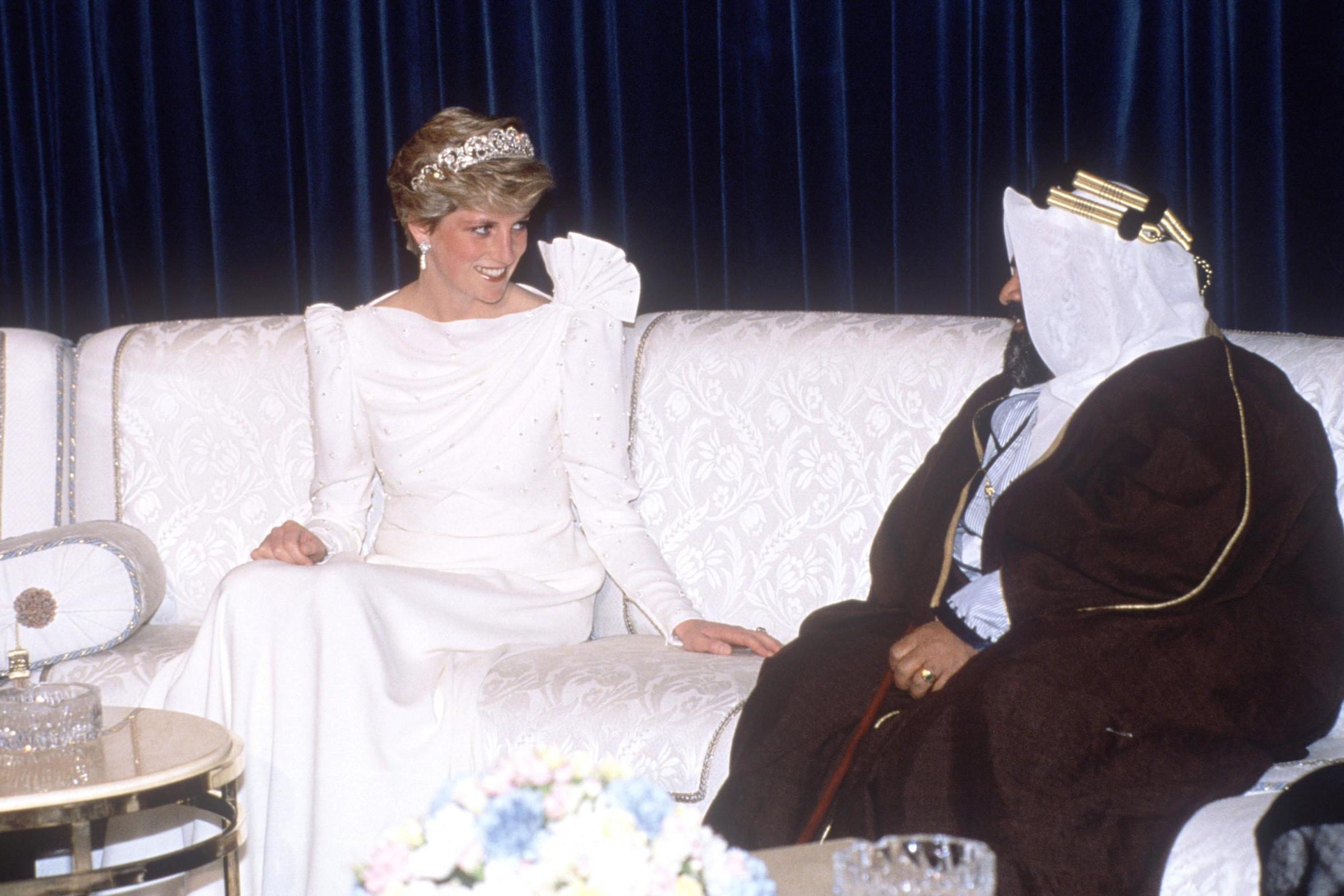 Princess Diana on a royal tour of the Gulf States in November 1986