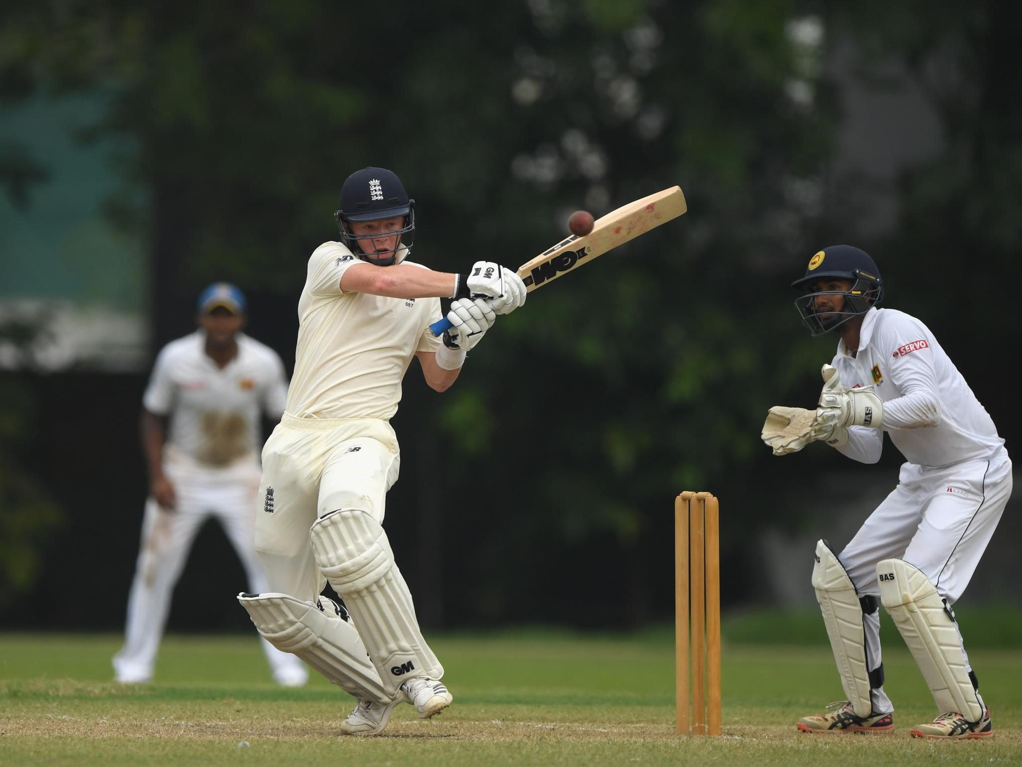 Ollie Pope in action during England's tour of Sri Lanka