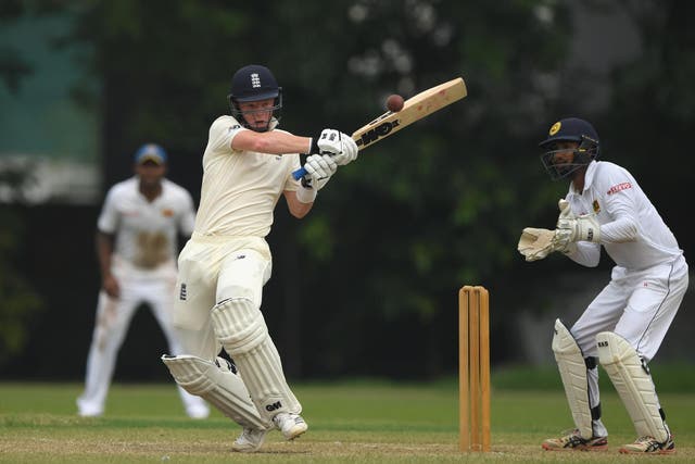 Ollie Pope in action during England's tour of Sri Lanka