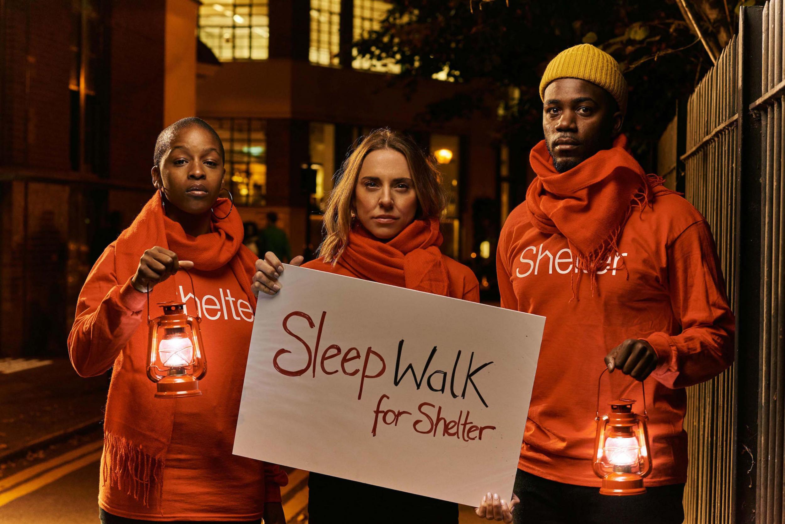 Mel C, Julie Adenuga and Mo Gilligan will be taking part in the first Sleep Walk for Shelter