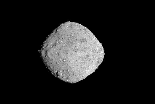 This Nov. 16, 2018, image provide by NASA shows the asteroid Bennu. After a two-year chase, a NASA spacecraft has arrived at the ancient asteroid Bennu, its first visitor in billions of years
