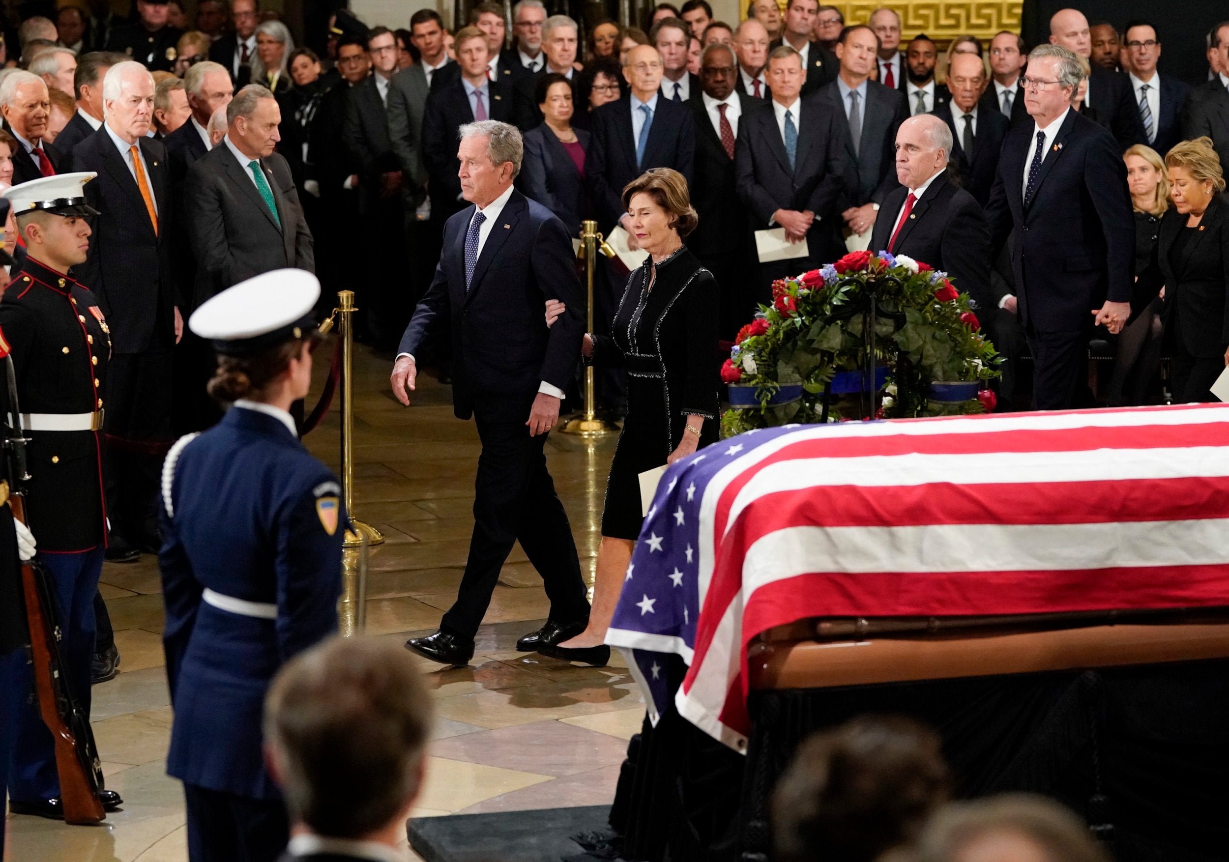 George Bush Sr Funeral Flag See The Leaders Who Gathered For George H