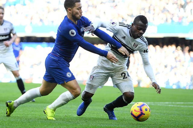 Jean Michael Seri, right, during the west London derby
