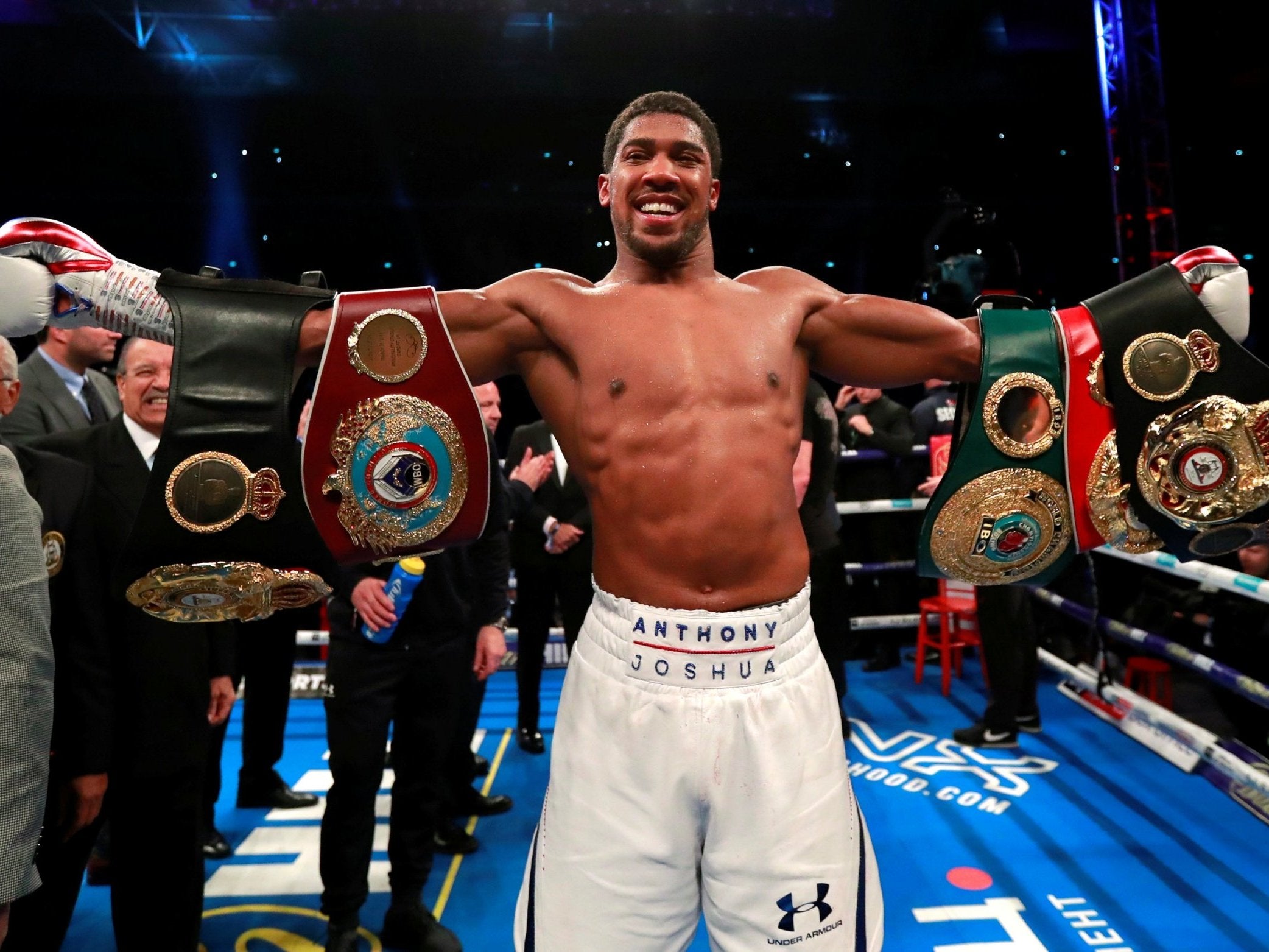 Anthony Joshua is the current IBF, WBO and IBO champion