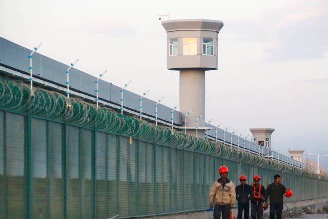 An internment camp in the autonomous region of Xinjiang, where up to one million Uighur Muslims are held for 're-education'