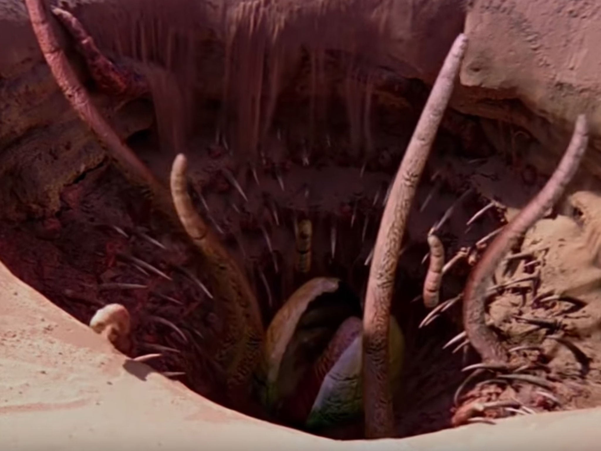 The Sarlacc in its pit in the Star Wars film ‘Return of the Jedi’