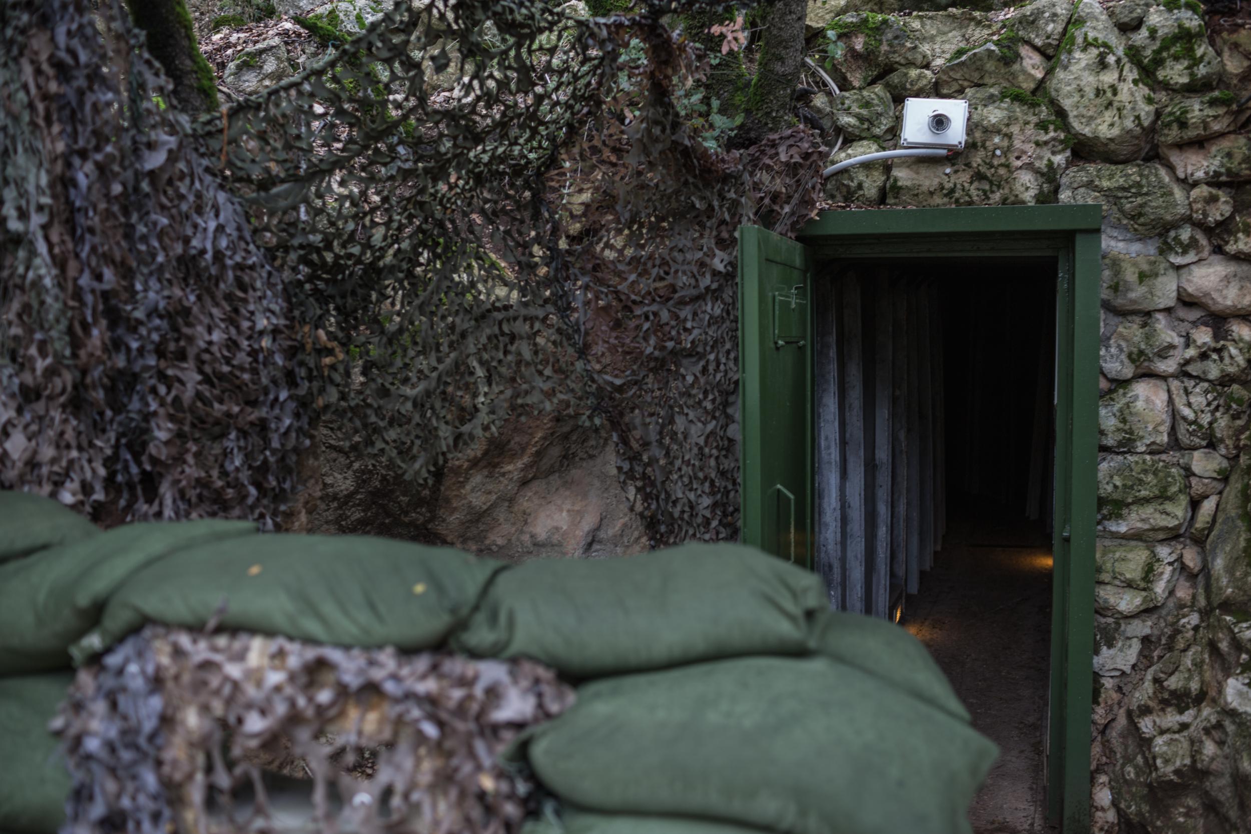 The entrance to the tunnel bunker complex at Hezbollah’s museum (Sam Tarling/The Independent)
