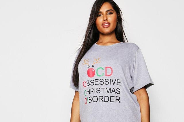 The 'Plus OCD Christmas Lounge Set' being sold on boohoo.com