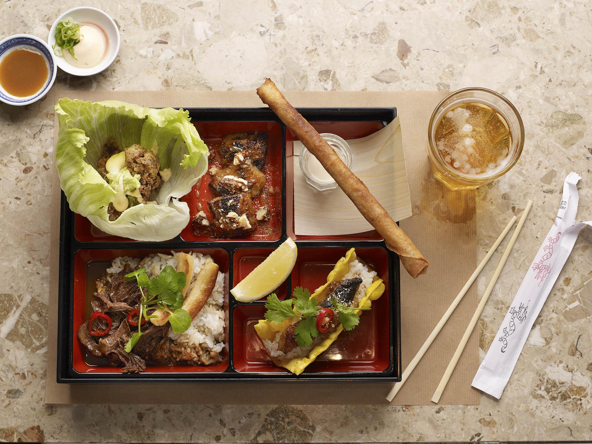 The brunches here are served in bento boxes, and for £26 you get a glass of prosecco thrown in too