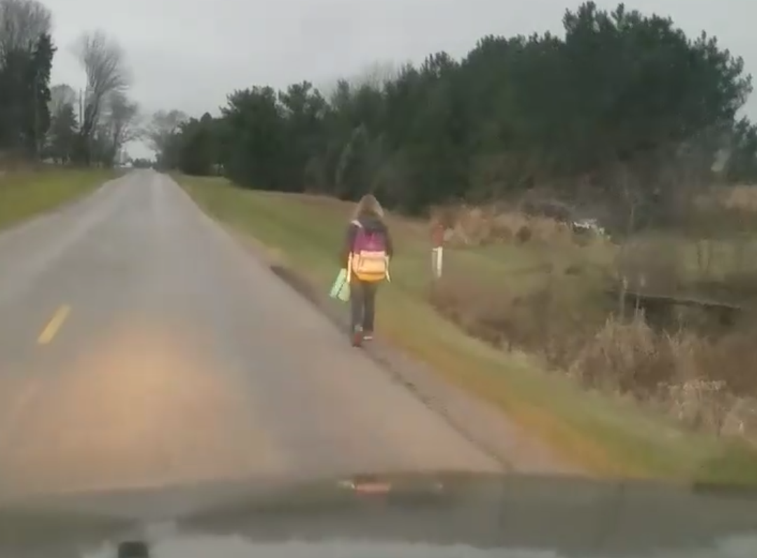 An Ohio father's video on Facebook of his daughter being forced to walk five miles to school after bullying fellow classmates on the bus has gone viral with over 15m views.
