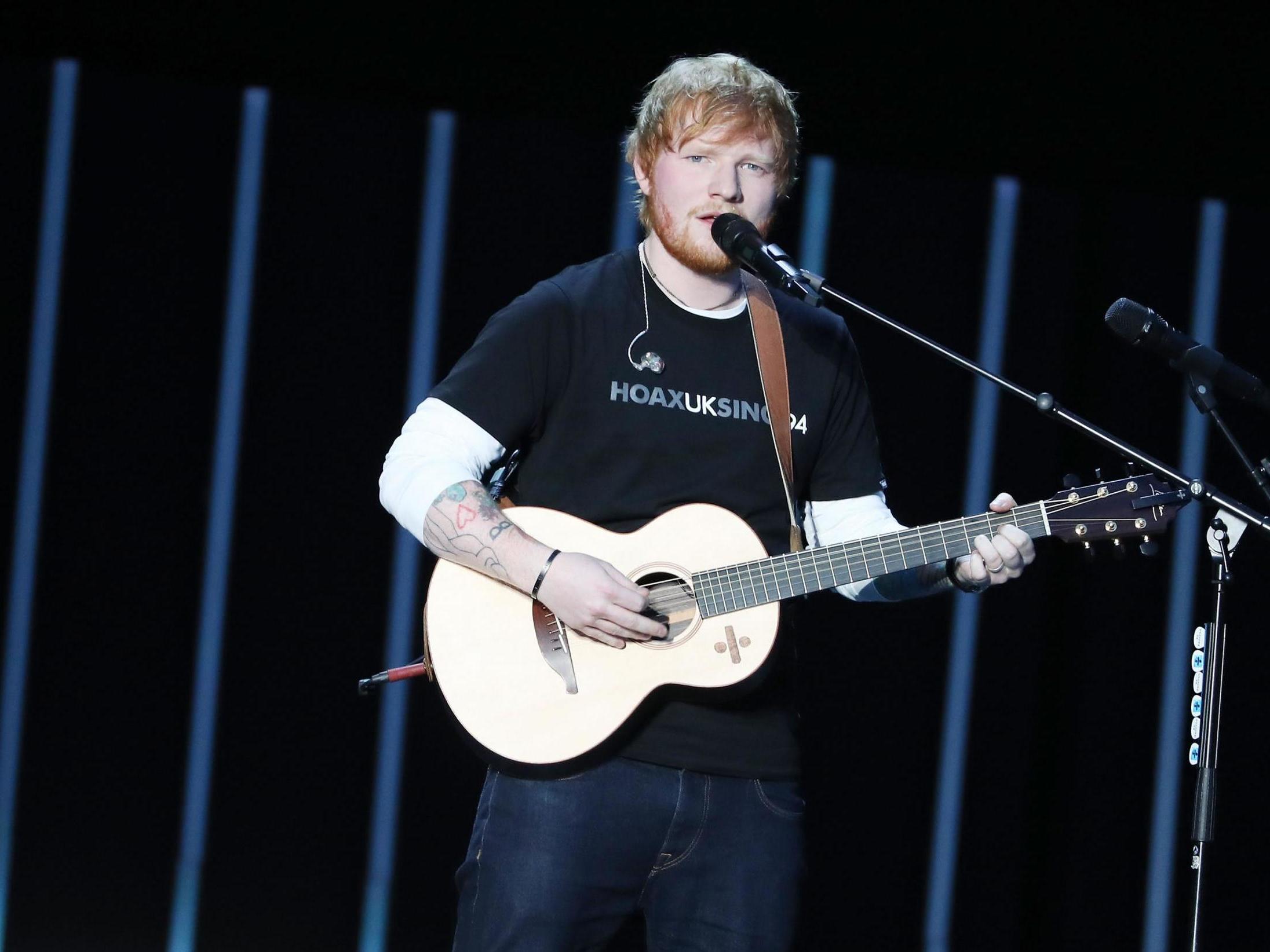 Ed Sheeran performs during the Global Citizen Festival: Mandela 100