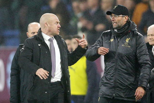 Jurgen Klopp exchanged words with Sean Dyche at the final whistle on Wednesday