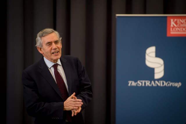 Gordon Brown answers questions from postgraduate students at King’s College