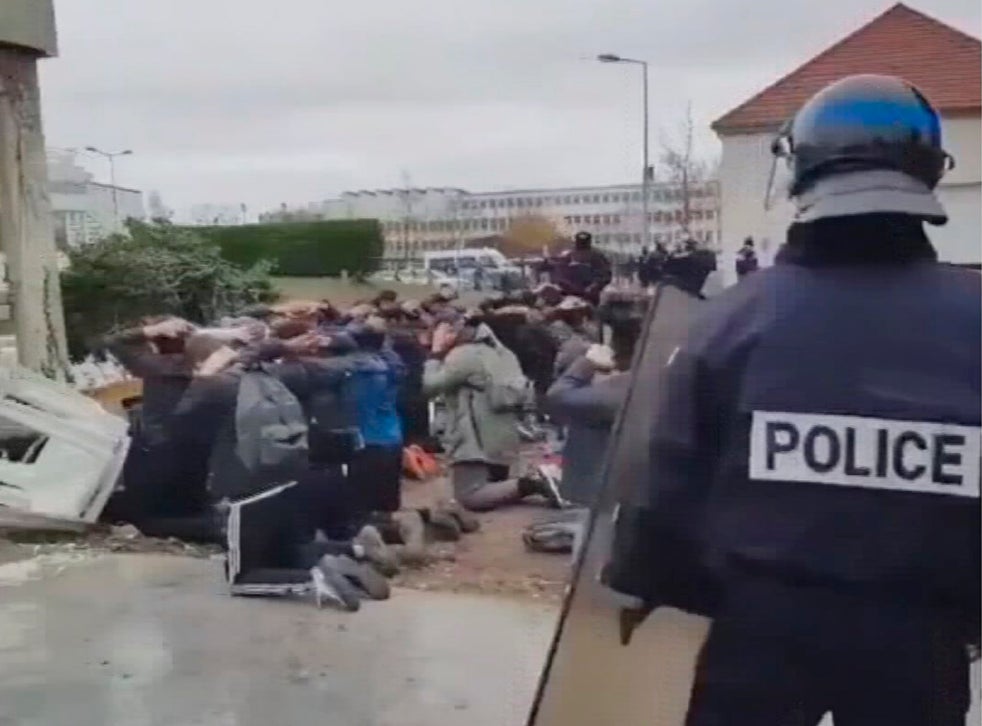 A demonstration by students outside a school in the western Paris suburb of Mantes-la-Jolie ended in clashes with the police and more than 140 arrests